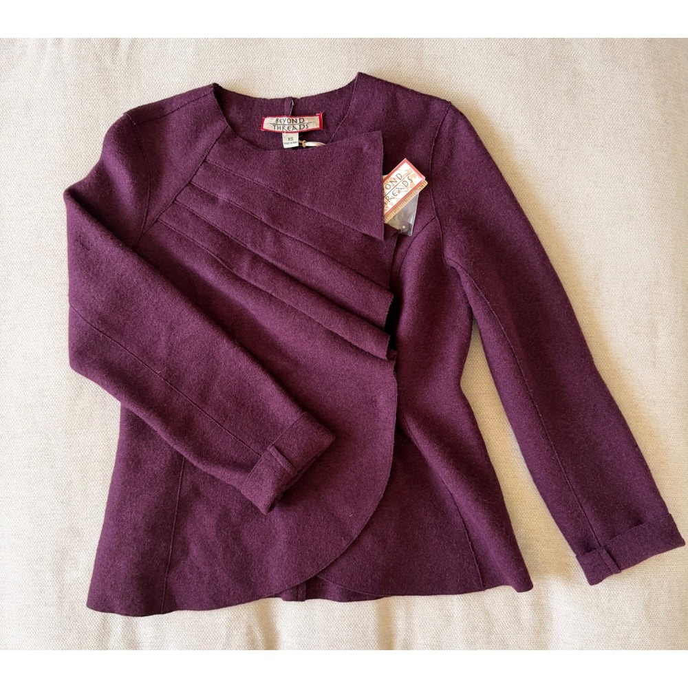 Beyond Threads plum purple wrap jacket
